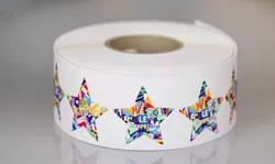 Etiquettes papier en rouleau personnalisee
