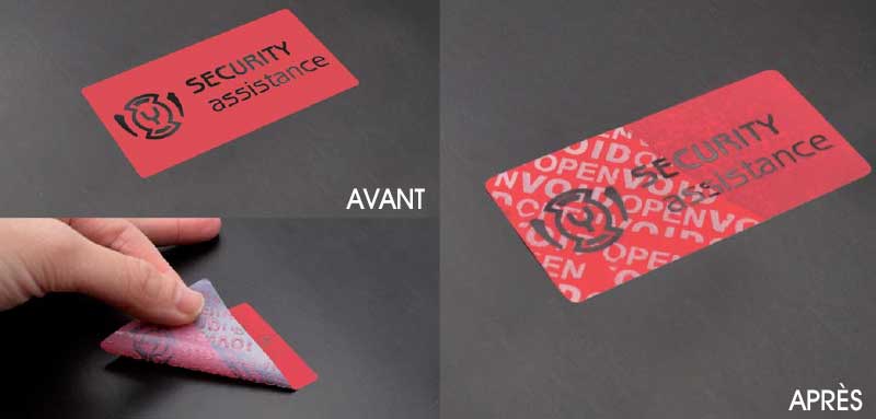 Imprimer des étiquettes VOID polyester rouge mat