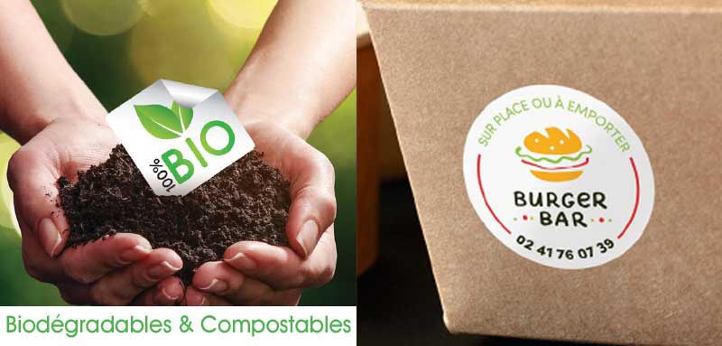 Imprimer vos étiquettes biodégradables et compostables sur film bioplastique blanc