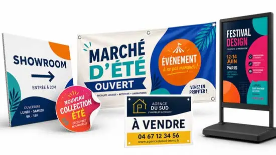 Impression grand format : panneaux, bâches, affiches et adhésifs professionnels